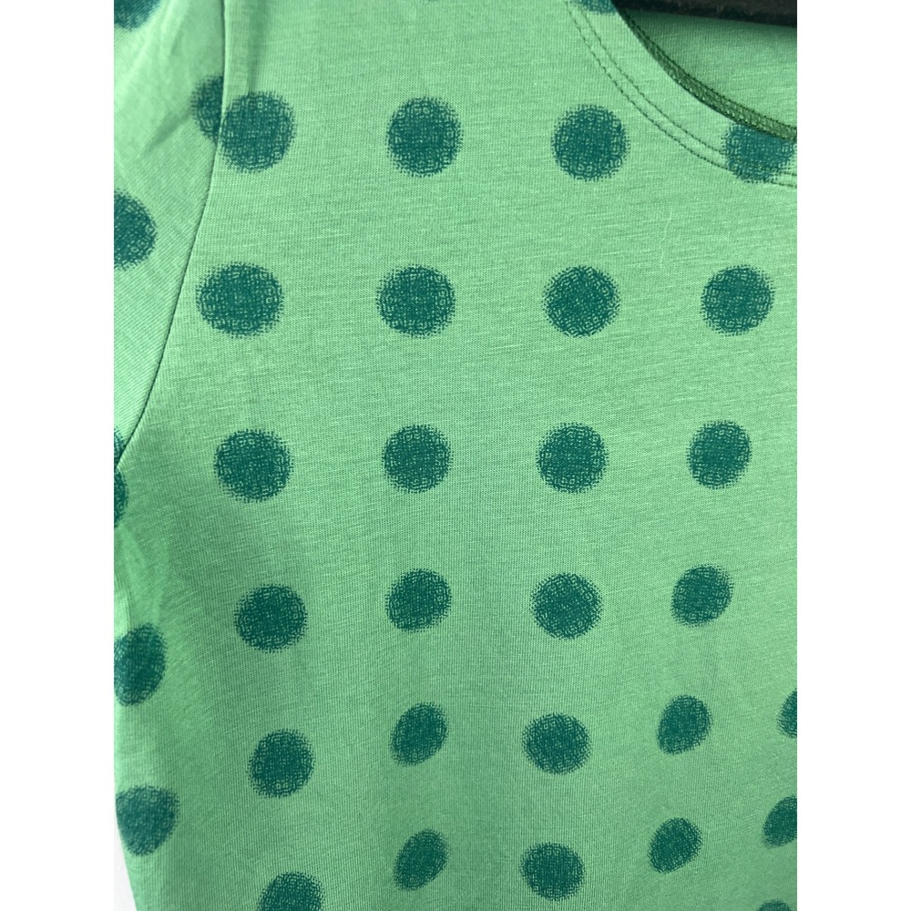 Gudrun Sjoden Tyra Jersey Organic Cotton Modal Green Polka Dot Tunic Top SZ M - Picture 4 of 7